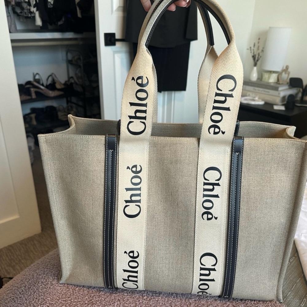 Chloe large Woody Canvas Tote